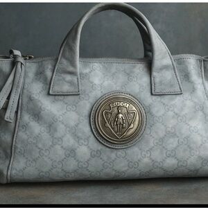 Gucci Authentic “Hysteria” Model Satchel Distressed Leather Denim Vibe